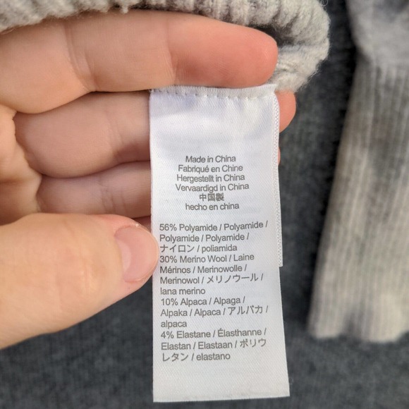 J. Crew Women's Pullover Sweater Gray Medium Long Sleeve Crew Neck Merino Alpaca - Picture 9 of 13